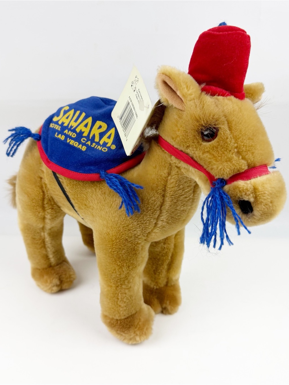 Vtg Sahara Las Vegas Camel Plush Stuffed Animal Hotel Casino Fez 90s Tags 12”